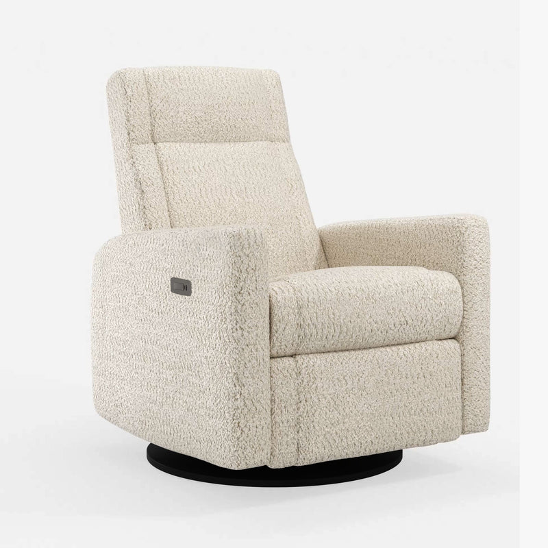 Nelly 525 Power Recliner Chair, Swivel Glider with Integrated footrest - Puppy fabric